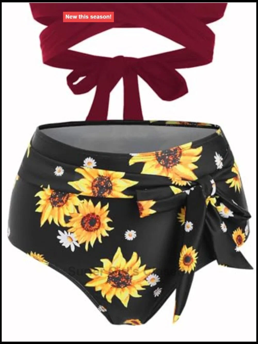 High Waisted Wrap Bikini Set - Halter Tie Tummy Control Swimwear